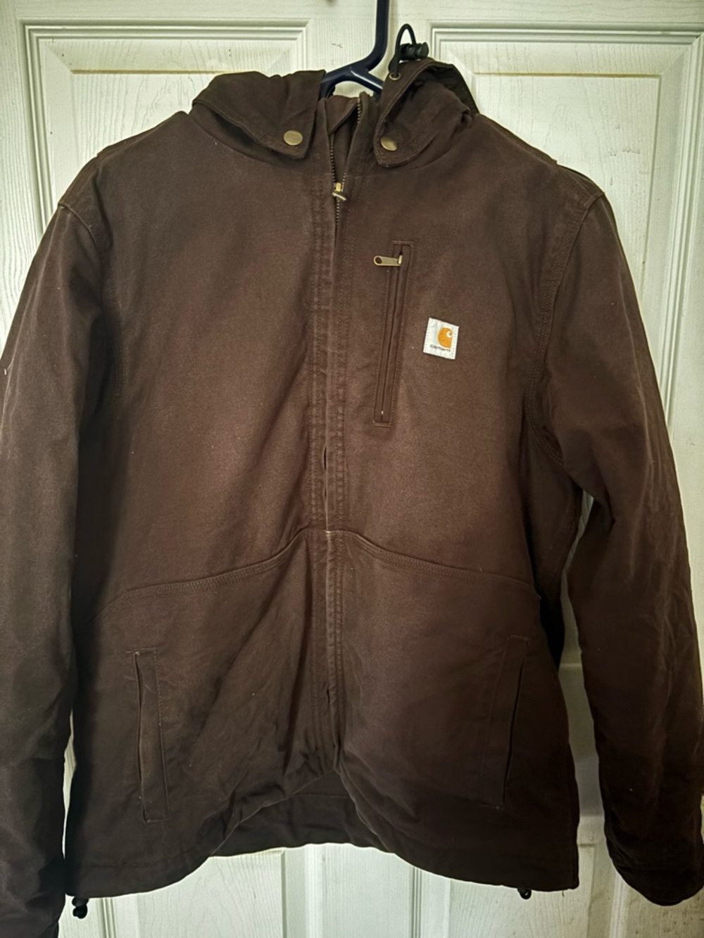 Carhartt Brown Heavy-Duty Hooded Work Jacket